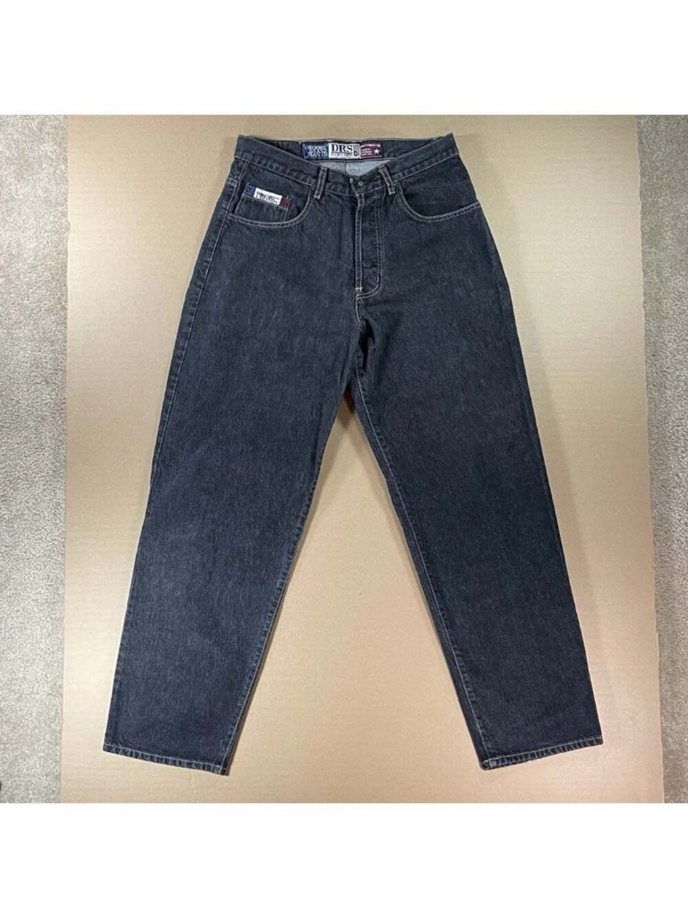 Rare VTG 90s Droors Clothing Baggy Denim Jeans Mens 34x32 DC skate rave gat jnco